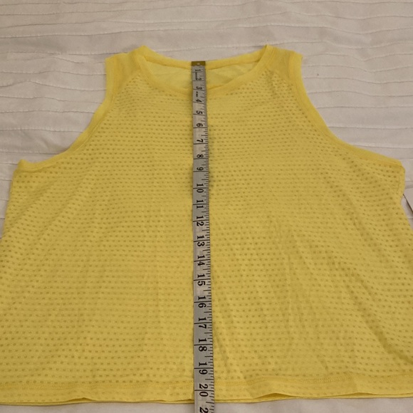 NWT Ellie “Celandine”  workout tank top, yellow mesh, women’s size medium - Picture 8 of 11